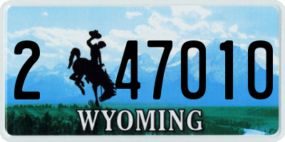 WY license plate 247010