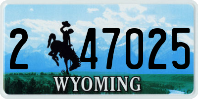 WY license plate 247025