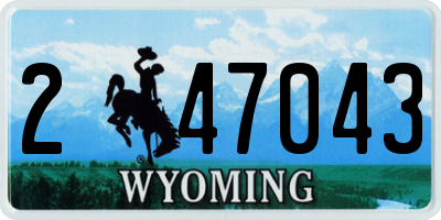 WY license plate 247043