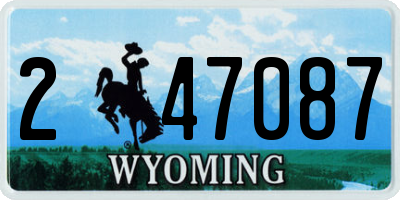 WY license plate 247087
