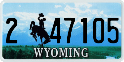 WY license plate 247105