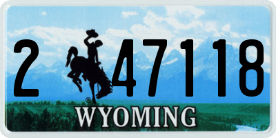 WY license plate 247118