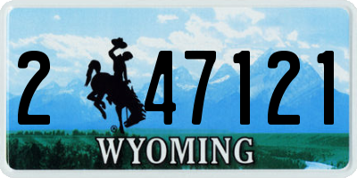 WY license plate 247121