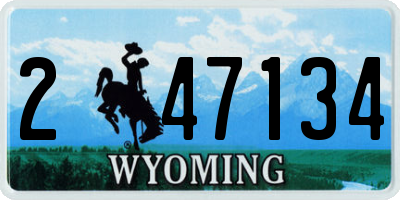 WY license plate 247134