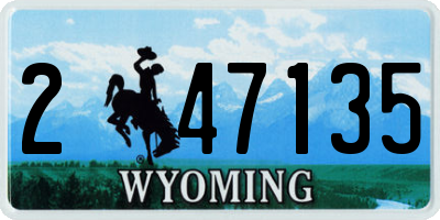 WY license plate 247135