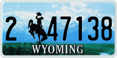WY license plate 247138