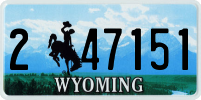 WY license plate 247151