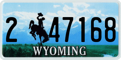 WY license plate 247168