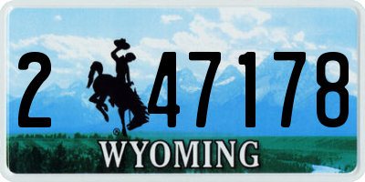 WY license plate 247178