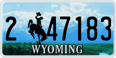WY license plate 247183