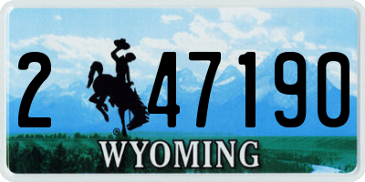 WY license plate 247190
