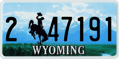 WY license plate 247191