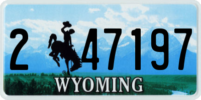 WY license plate 247197