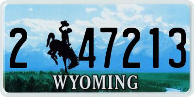 WY license plate 247213