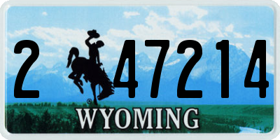 WY license plate 247214