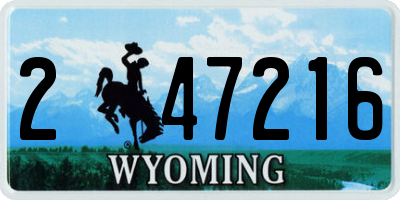 WY license plate 247216