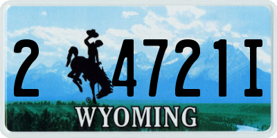 WY license plate 24721I