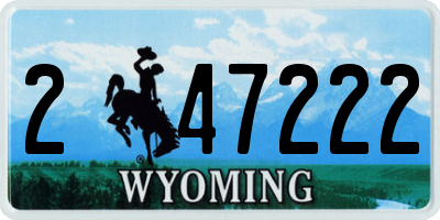 WY license plate 247222