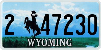 WY license plate 247230
