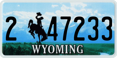 WY license plate 247233
