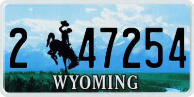 WY license plate 247254