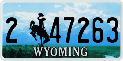 WY license plate 247263