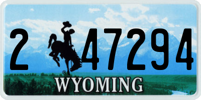 WY license plate 247294