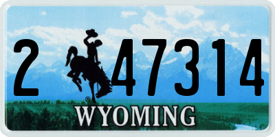 WY license plate 247314