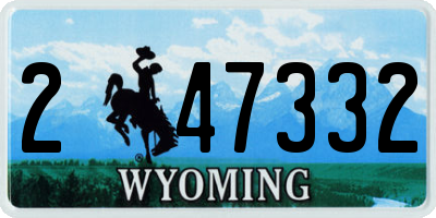 WY license plate 247332