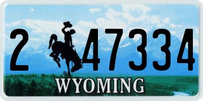 WY license plate 247334