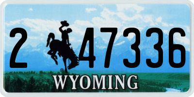 WY license plate 247336