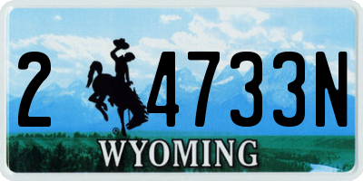 WY license plate 24733N