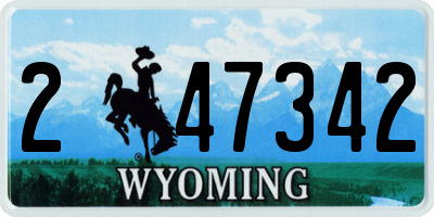 WY license plate 247342