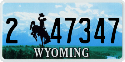 WY license plate 247347