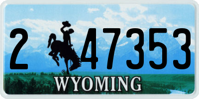 WY license plate 247353