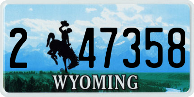 WY license plate 247358