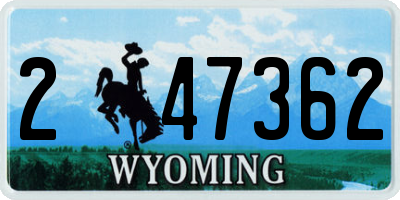 WY license plate 247362