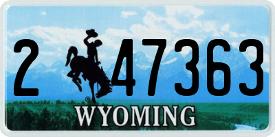 WY license plate 247363