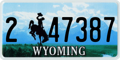 WY license plate 247387