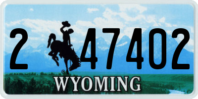 WY license plate 247402