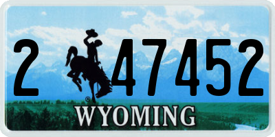 WY license plate 247452