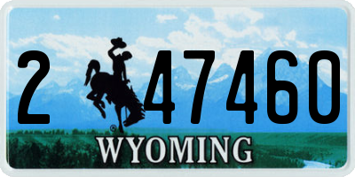 WY license plate 247460