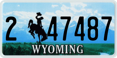 WY license plate 247487