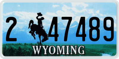 WY license plate 247489