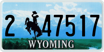 WY license plate 247517
