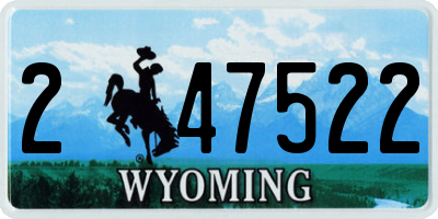 WY license plate 247522