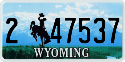 WY license plate 247537