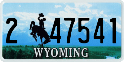 WY license plate 247541