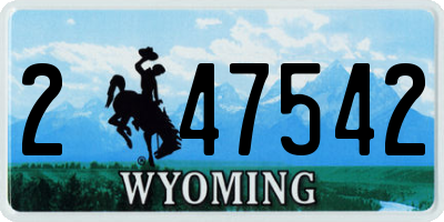WY license plate 247542
