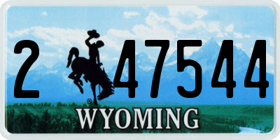 WY license plate 247544